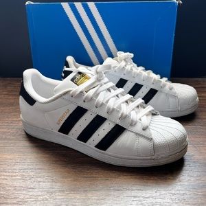 Adidas White Superstar Shelltoe Sneakers